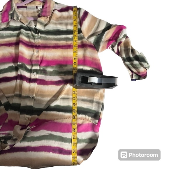 Chicos Lightweight sheer button down Boho vacation resort cruise blouse Large - Picture 3 of 9